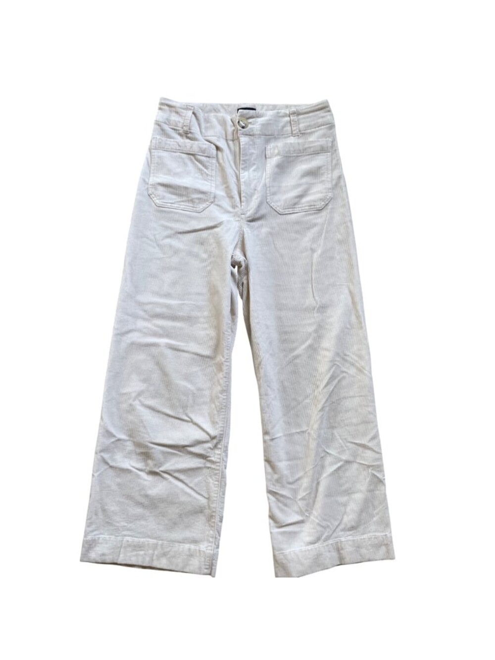 Maeve Anthropologie Colette Wide-Leg Corduroy Pants In Off-White Size 28